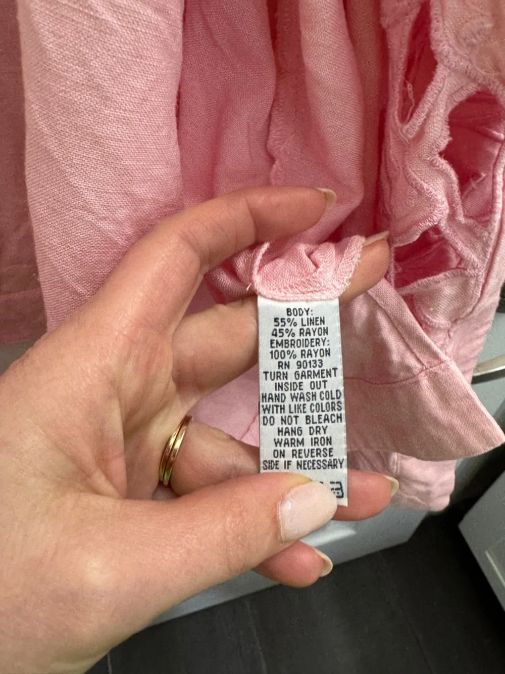 Bob Mackie Pink Linen Cutwork Jacket - Picture 4 of 6